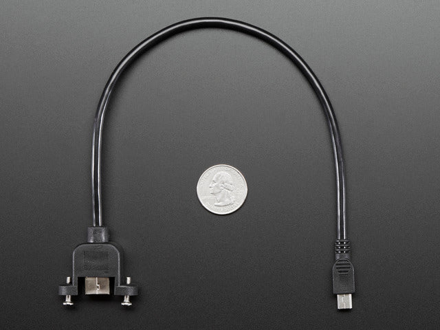 Panel Mount USB Cable - B Female to Mini-B Male