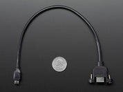 Panel Mount USB Cable - B Female to Micro-B Male