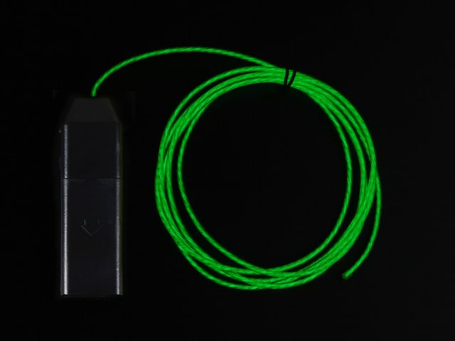 EL Flowing Effect Wire with Inverter - Green 2.0 meter (6.5 ft)
