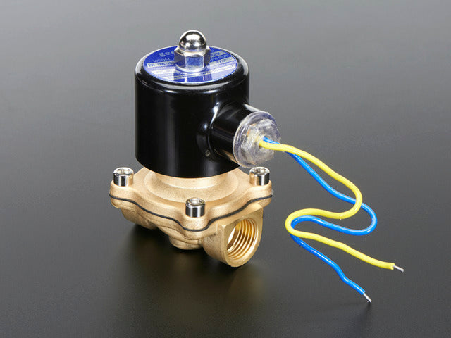 Brass Liquid Solenoid Valve - 12V - 1/2 Inch G / BSP Thread