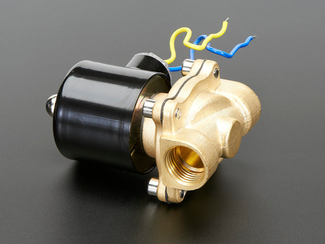 Brass Liquid Solenoid Valve - 12V - 1/2 Inch G / BSP Thread