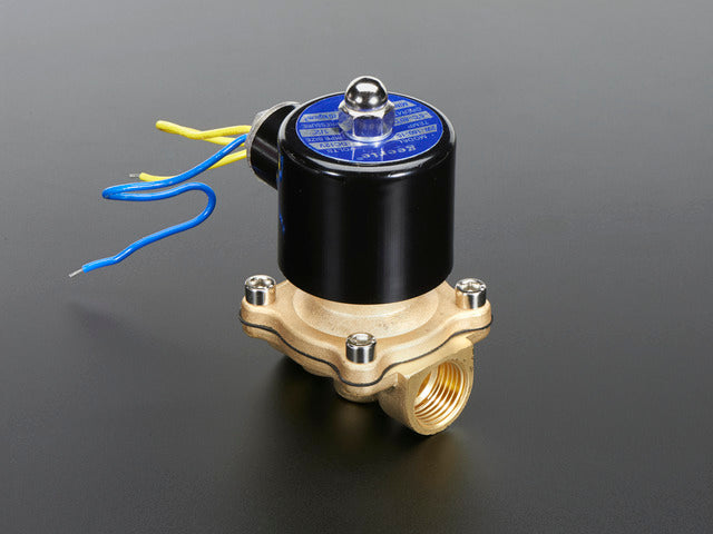 Brass Liquid Solenoid Valve - 12V - 1/2 Inch G / BSP Thread