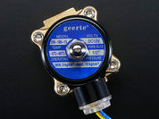 Brass Liquid Solenoid Valve - 12V - 1/2 Inch G / BSP Thread