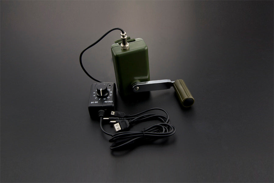 Portable Hand Crank Power Generator with Voltage Regulator