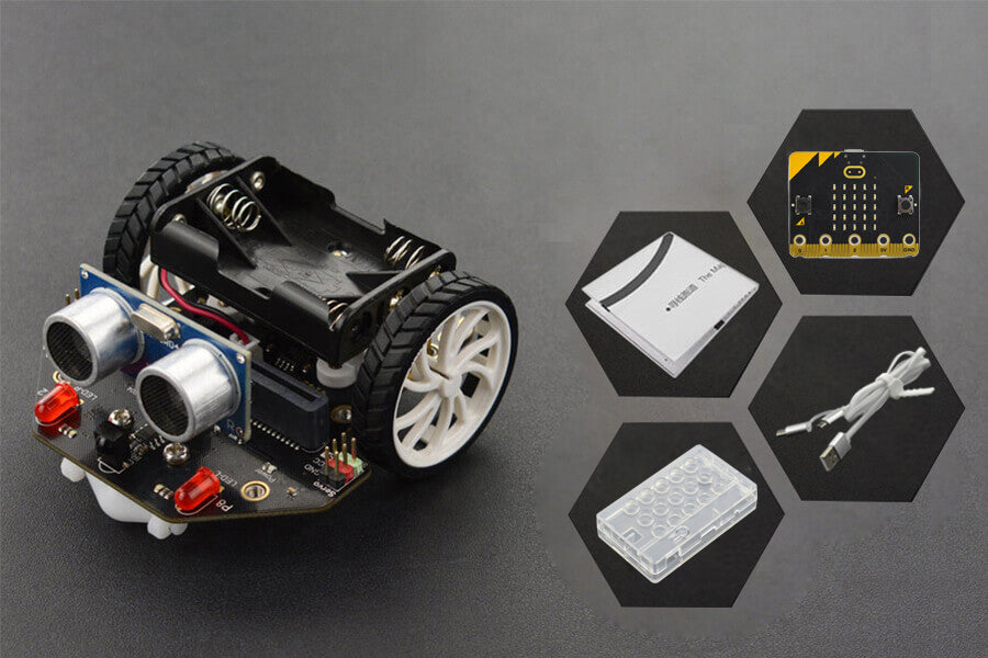 micro: Maqueen Lite (with micro:bit V2 and Enclosure/ Cable/ Track Map)